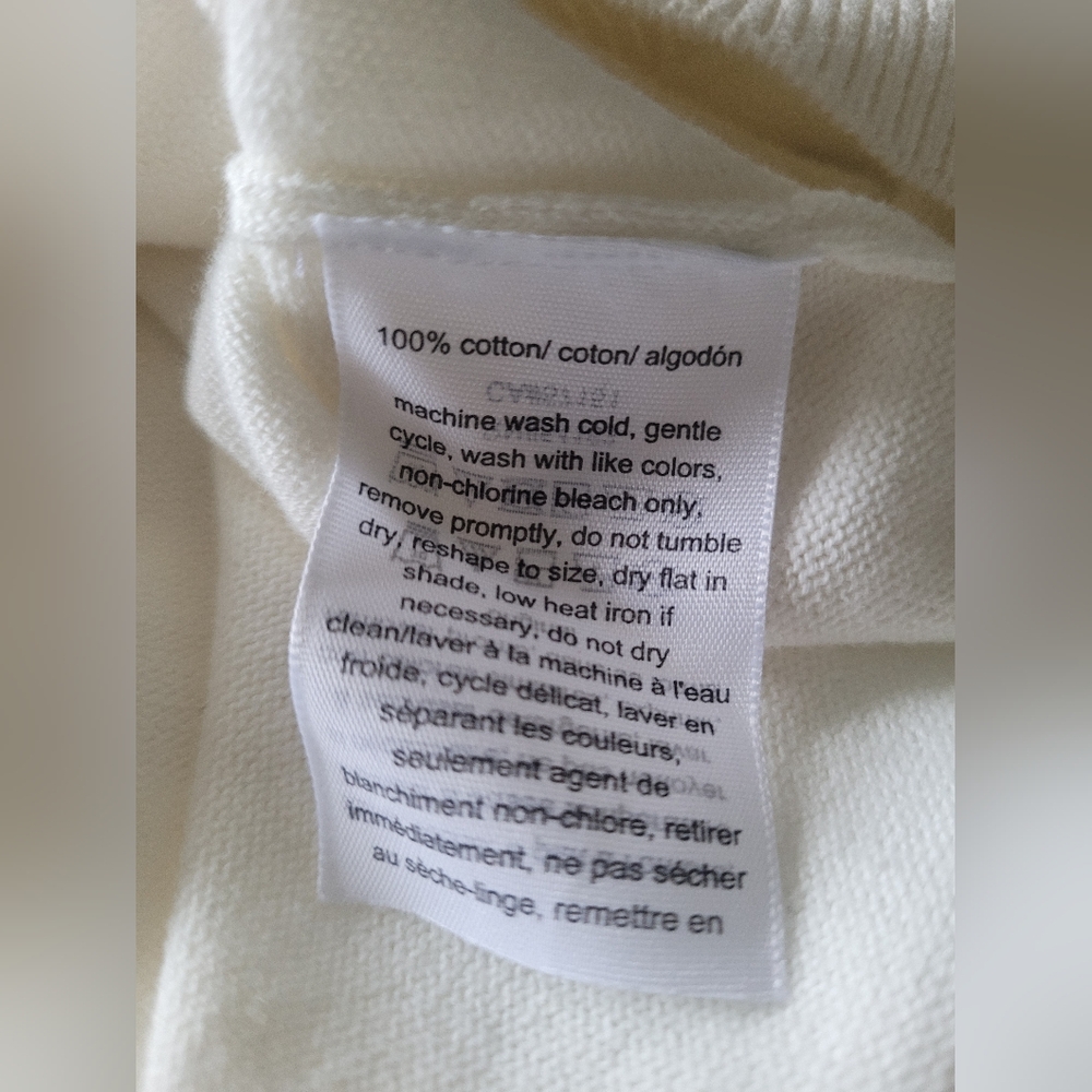 Tommy Hilfiger 100% Cotton Women's Colorblock Knit Sweater White/Red/Blue Medium - Picture 7 of 16